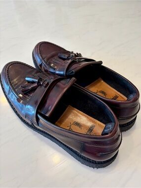 Fred Perry x George Cox Oxblood Tassel Loafers Size 10